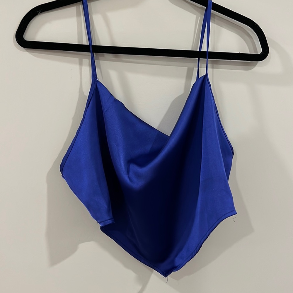 Blue Satin Top